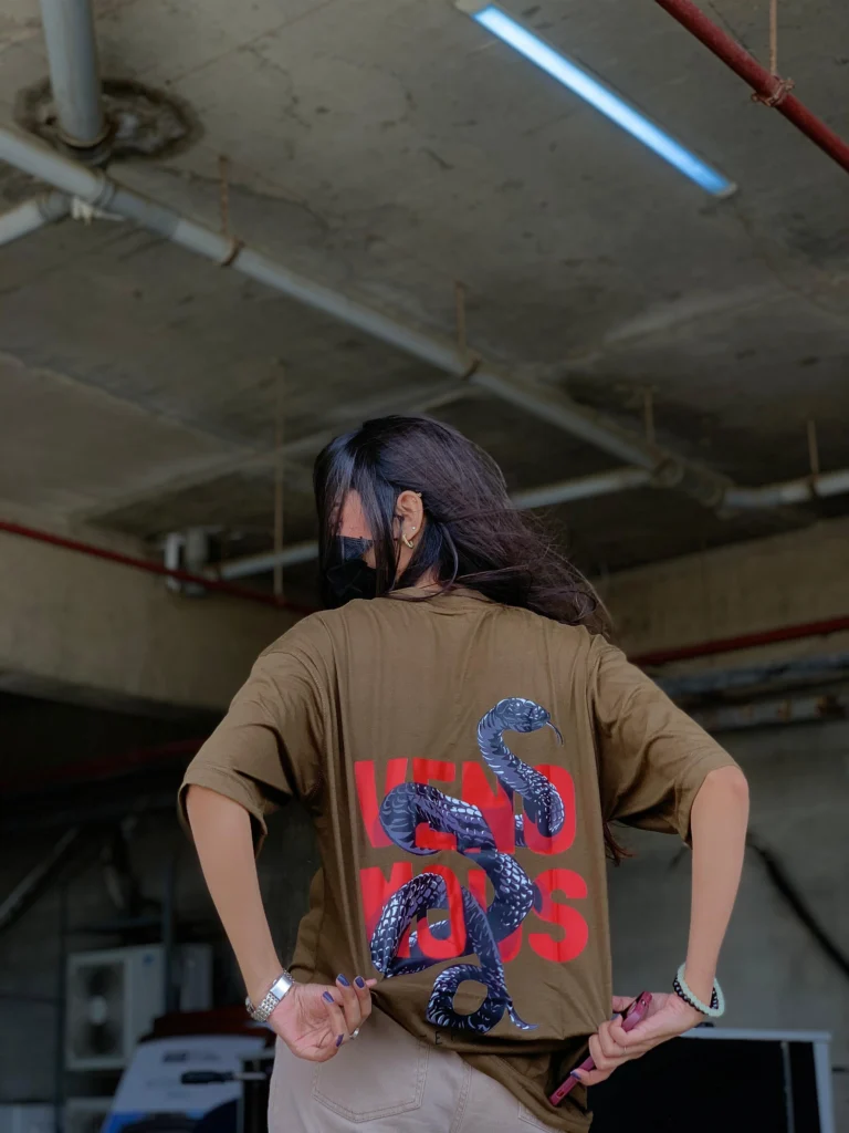Olive oversized graphic tee