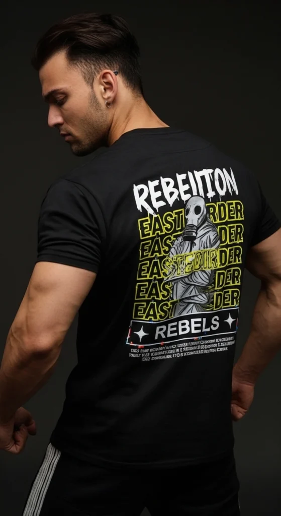 Slthrs Rebel Black Graphic Oversized Tee